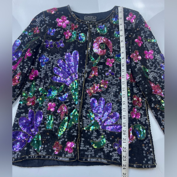Jean for Joseph Le Bon Silk Lining Beaded Blazer N177-32 - Picture 4 of 7